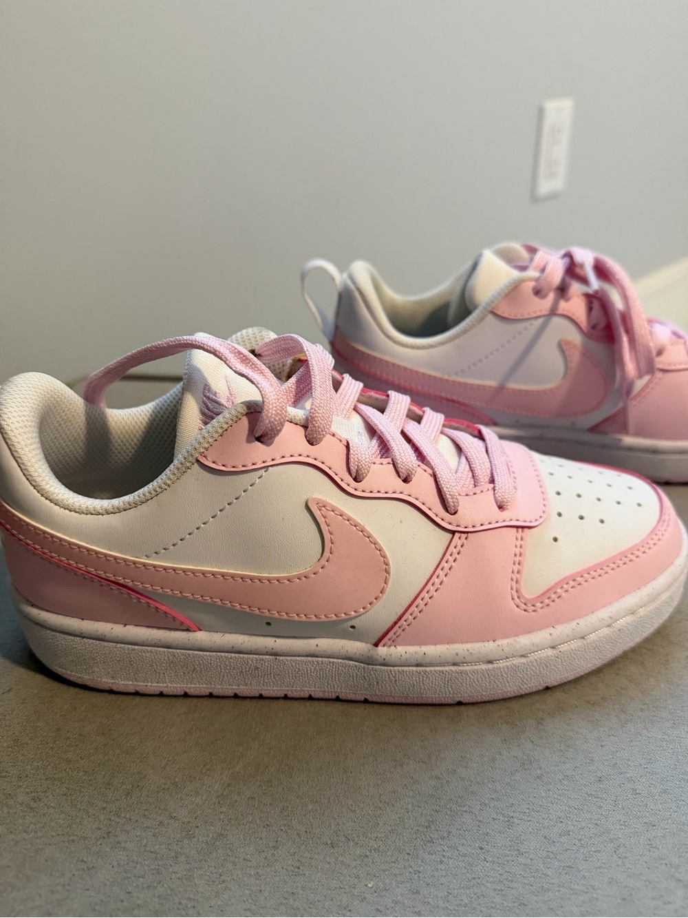 Nike Kids Pink and White Low-Cut Sneakers